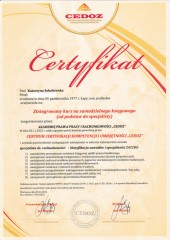 LEX TAX sp. z o.o. Biuro Rachunkowe Warszawa Bemowo Certyfikat 4