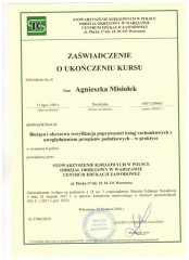 Optimum Accounting Agnieszka Misiołek certyfikat 1
