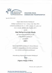 Kancelaria Podatkowa Andrzej Nowak Biuro Rachunkowe Warszawa Mokotów certyfikat 4