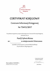 Kancelaria Tax Lex Biuro Rachunkowe Warszawa Certyfikat CIK