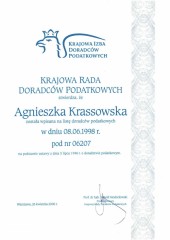 Sukcesor Biuro Rachunkowe Warszawa Bielany Certyfikat Doradca Podatkowy