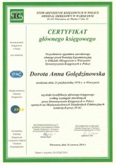 Biuks Biuro Rachunkowe Warszawa Certyfikat 1