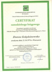Biuks Biuro Rachunkowe Warszawa Certyfikat 2