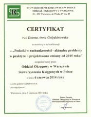 Biuks Biuro Rachunkowe Warszawa Certyfikat 4