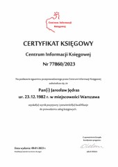 Warszawskie Biuro Rachunkowe CT TAX Certyfikat 2