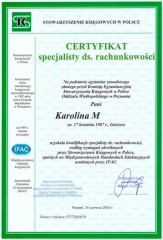 Biuro Rachunkowe MKF Certyfikat 4