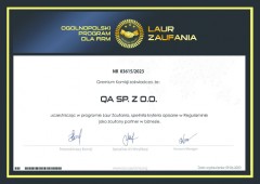 Qualified Accountancy Biuro Rachunkowe Certyfikat 3