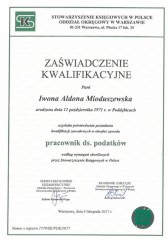 Biuro Rachunkowe Optima Iwona Mioduszewska Certyfikat 11