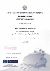 BPE EURO TARGI TERESA PRONDZINSKA Certyfikat 2