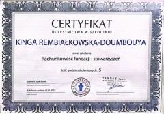 Kancelaria Doradztwa Podatkowego Rembiałkowski sp. z o.o.Biuro Rachunkowe Certyfikat 4
