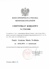 Kancelaria Podatkowa WOLIŃSCY Certyfikat 4