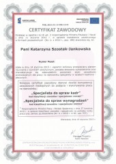 Interlex biuro rachunkowe wawer - certyfikat zawodowy