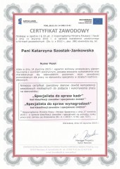 Interlex - certyfikat zawodowy Katarzyna Szostak-Jankowska