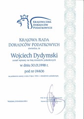 JC Cognitor Biuro Rachunkowe Warszawa Ursynów Certyfikat doradcy podatkowego