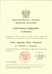 AZ Contrakt Biuro Rachunkowe Warszawa Praga Południe certyfikat 2