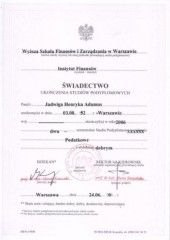 Abacus Jadwiga Adamus Biuro Rachunkowe Warszawa Ursynów certyfikat 6