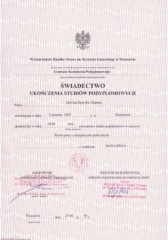 Abacus Jadwiga Adamus Biuro Rachunkowe Warszawa Ursynów certyfikat 9