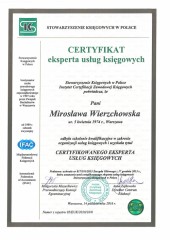 AZ Partners Biuro Rachunkowe Warszawa Bielany certyfikat 1